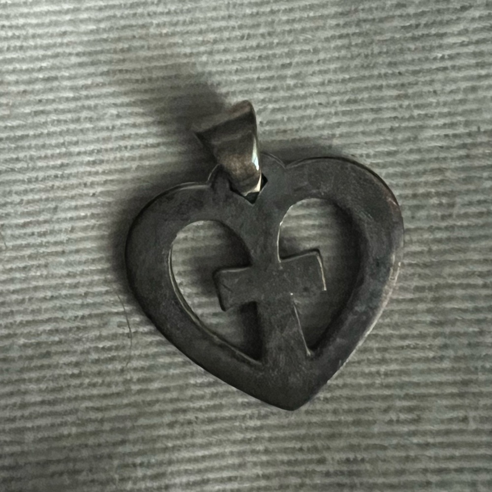 James Avery Retired Heart Cross Pendant